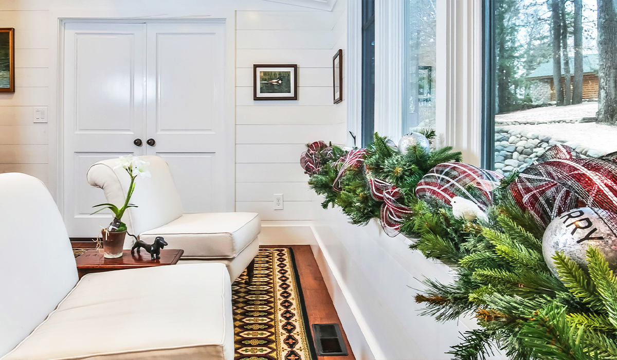 Enjoy our scenic view and festive décor as you wait.