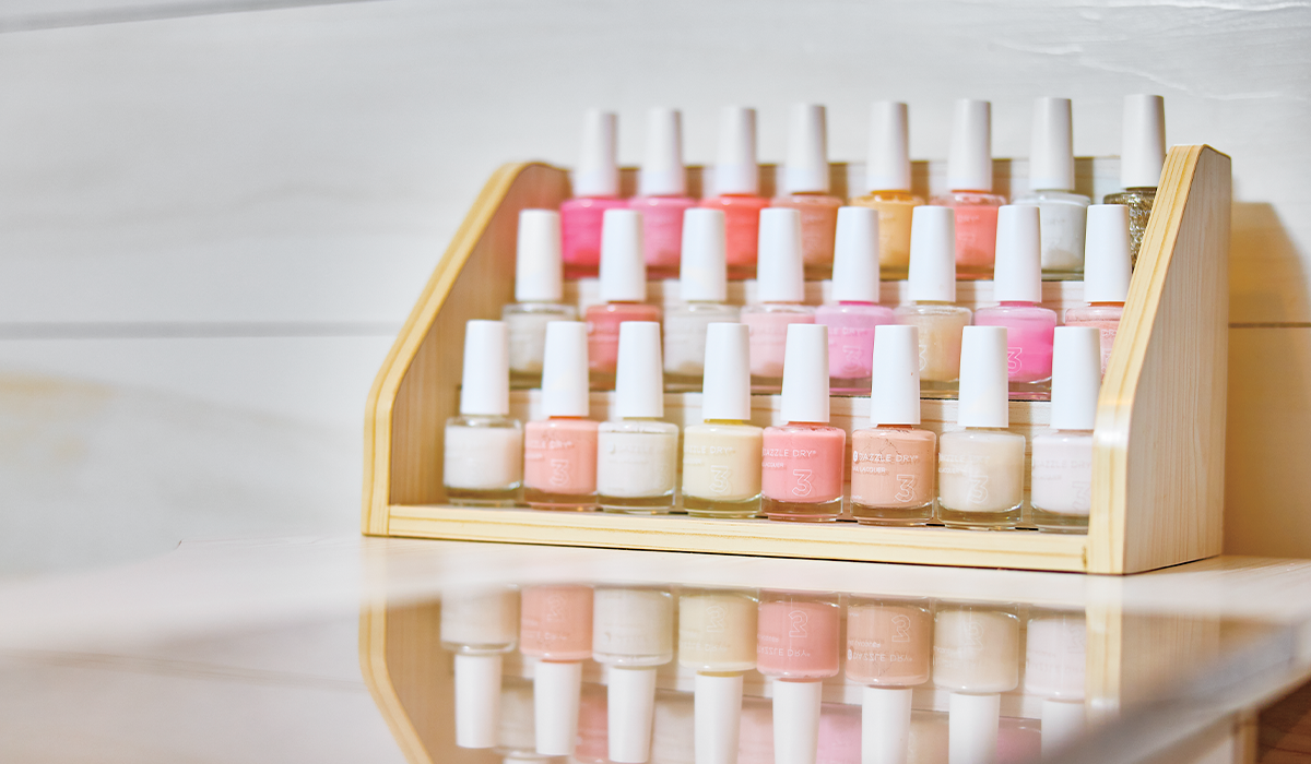 Choose from our wide assortment of nail polishes.